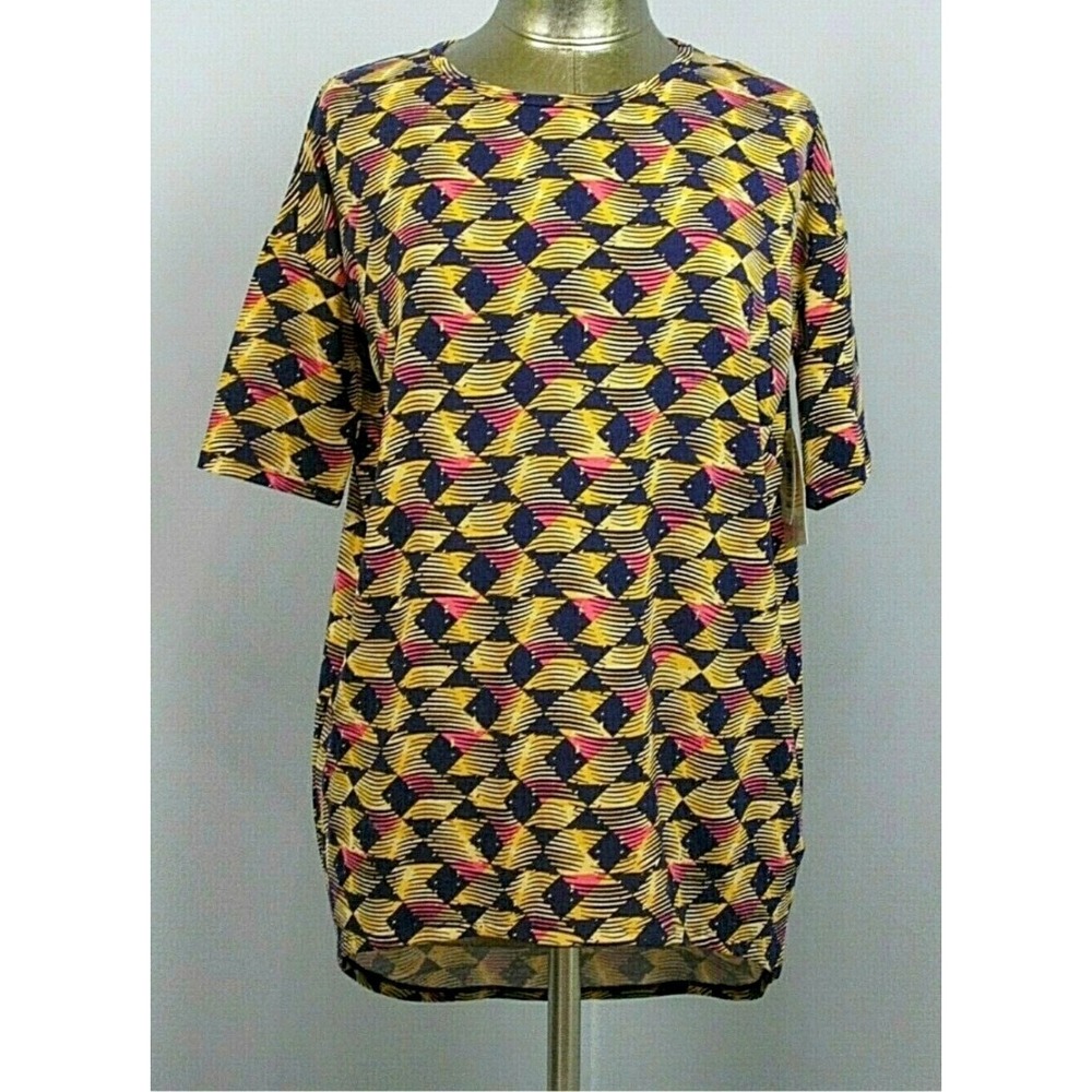 LuLaRoe Irma Tunic Top Geometric Print Short Sleeve Casual Comfy XS NWT